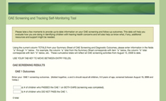 a screenshot of the hss tracking self-monitoring demo