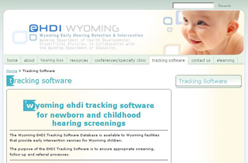 fig 1.3a, WY EHDI Database page