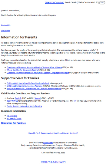 Fig. 2.1b Text display of webpage layout