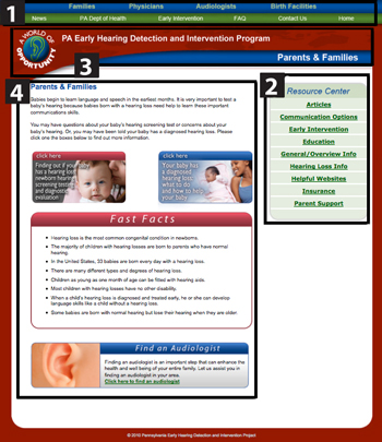Fig. 2.2b PA EHDI content page