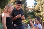 a family communicating using sign language