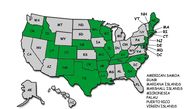 map of the United States and territories