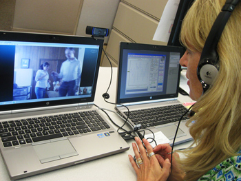 a tele-audiology session in progress